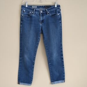 28 Ag Adriano Goldschmied The Stilt Roll-Up Cigarette Crop Roll-Up Denim Jeans